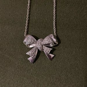 Affinity Dimond & Sterling Bow and Sterling Chain with original bag